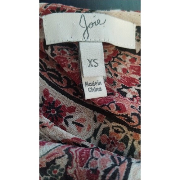 JOIE Sheer Silk Paisley LS Tunic Top, Size XS - Picture 8 of 8